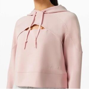 Lululemon Get Centered Pink Cutout Hooded Sweatshirt